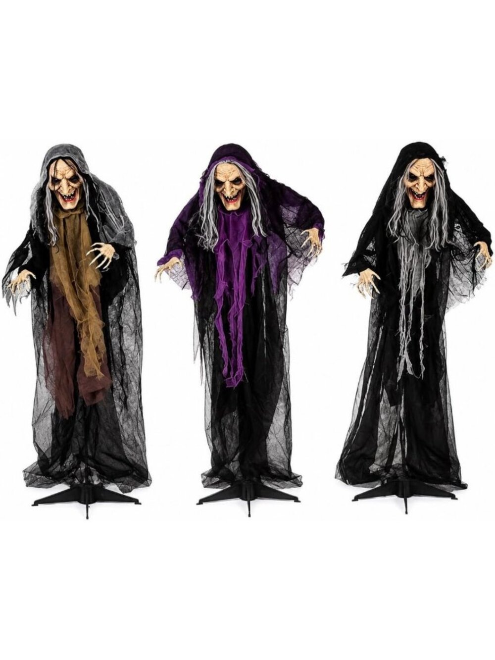 3-Piece Halloween Witches Yard Stakes Decor - 3.6ft Outdoor Halloween Decor